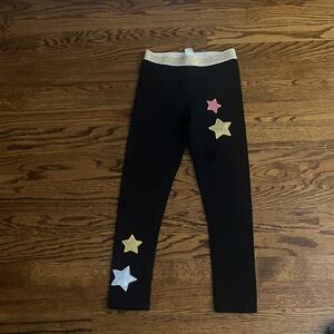 Crewcuts Black Leggings with Colorful Star Details
